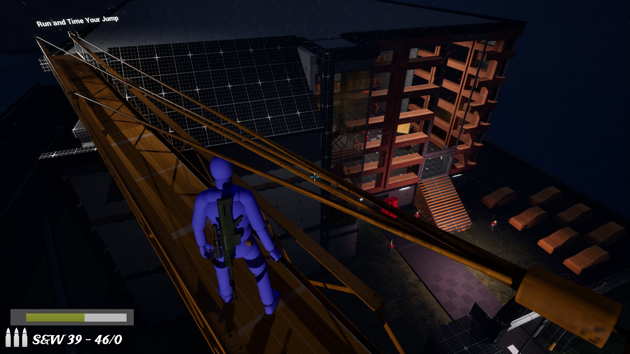 Crane arm traversal with high-altitude winds toward the museum roof